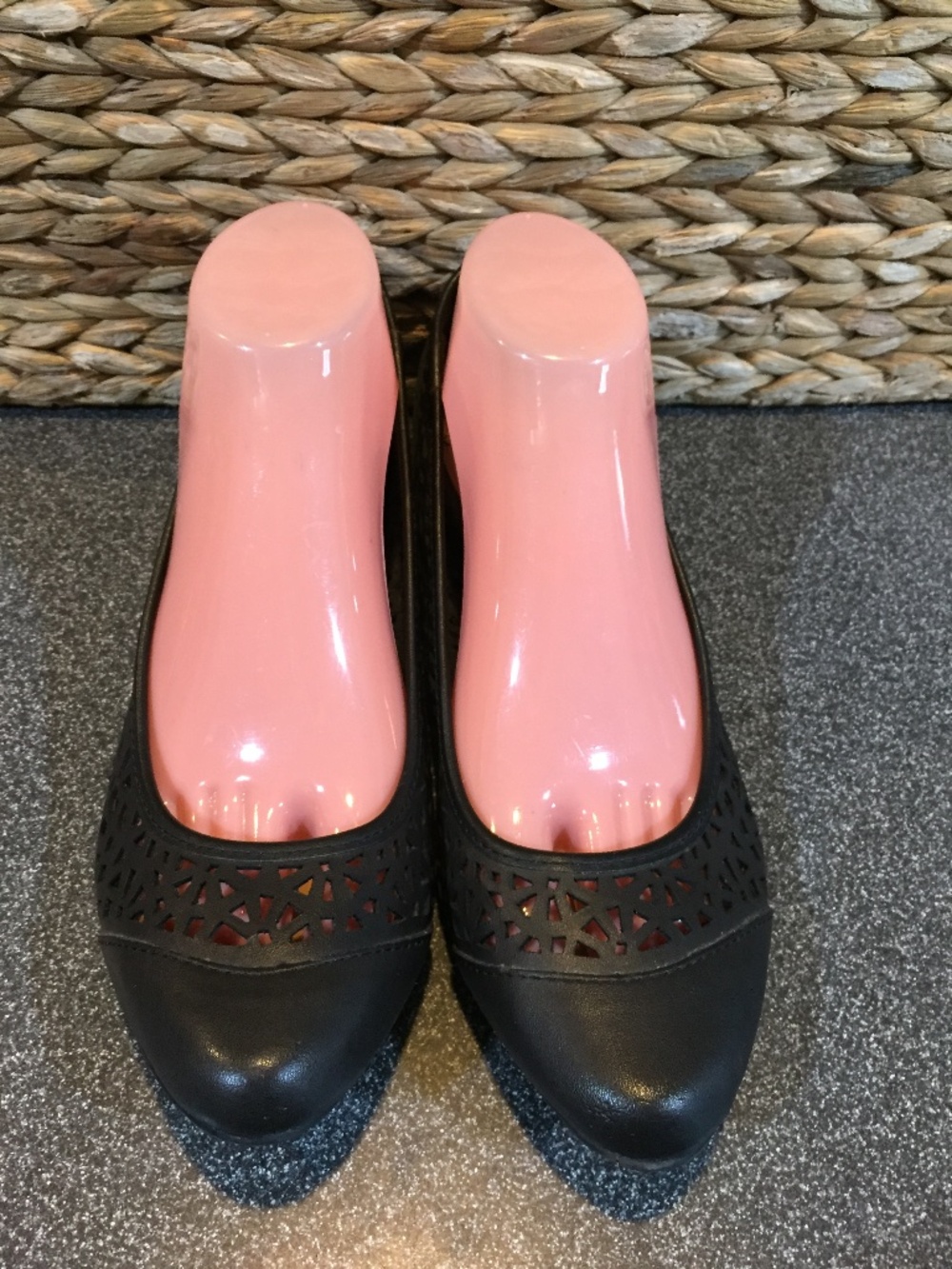Jones Studio Black Laser-Cut Flats